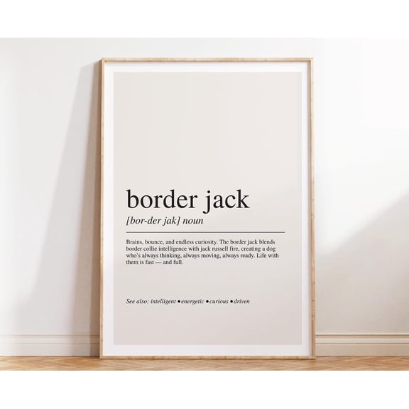 Border Jack Definition Wall Art Print, Unframed Paper Poster 8x10in