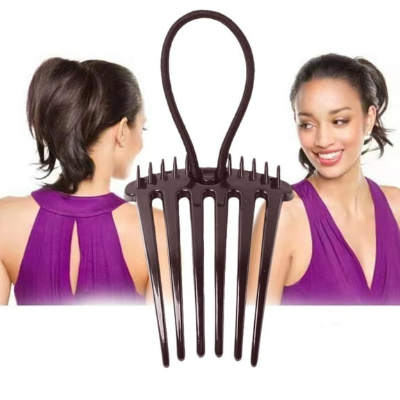 Leather Band Ponytail Comb Hair Clip Barrette with Border Design for Women Fashion Hair Accessory Tool