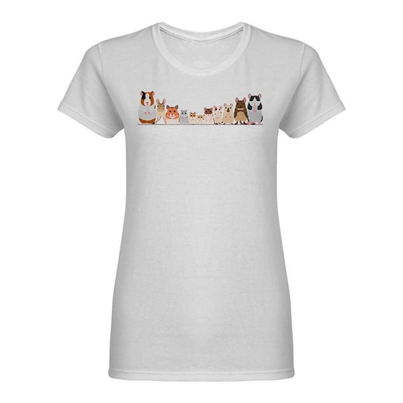 Border Of Pet Rodents Shaped T-Shirt Women -Image by Shutterstock, Female Medium