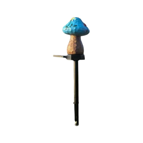 Border Solar LED Lights, Resin Luminous Ground-Stake Lamp，1 Pack Solar Powered Red and Blue Mushroom Floor Lights,Solar Powered LED Landscape Lighting for Lawn, Walkway, Patio, Yard (Blue)