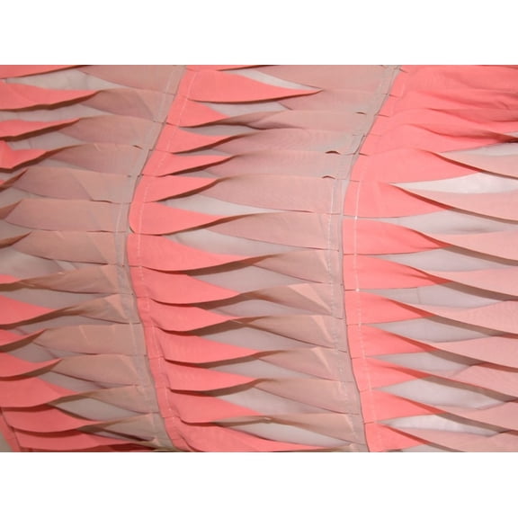 Border Stitched Detail Chiffon Dress Fabric Pink - per yard