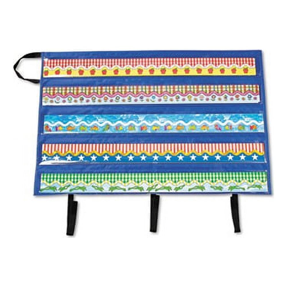 Border Storage Pocket Chart Blue/Clear, 41" x 24.5"