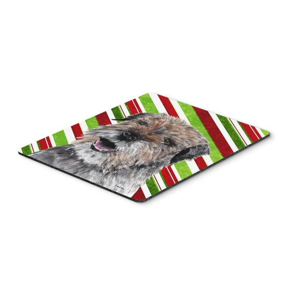 "Border Terrier Candy Cane Christmas Mouse Pad Hot Pad or Trivet"