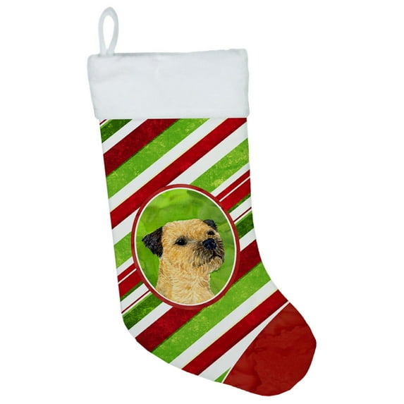 Border Terrier Candy Cane Holiday Christmas Christmas Stocking LH9233