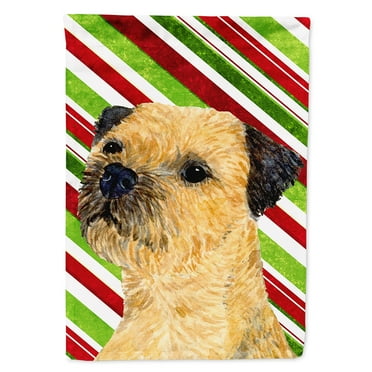 Border Terrier Candy Cane Holiday Christmas Garden Flag