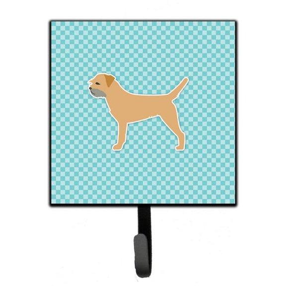Border Terrier Checkerboard Blue Leash or Key Holder