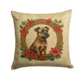 thumbnail image 1 of Border Terrier Christmas Flowers Throw Pillow 14 in x 14 in, 1 of 2