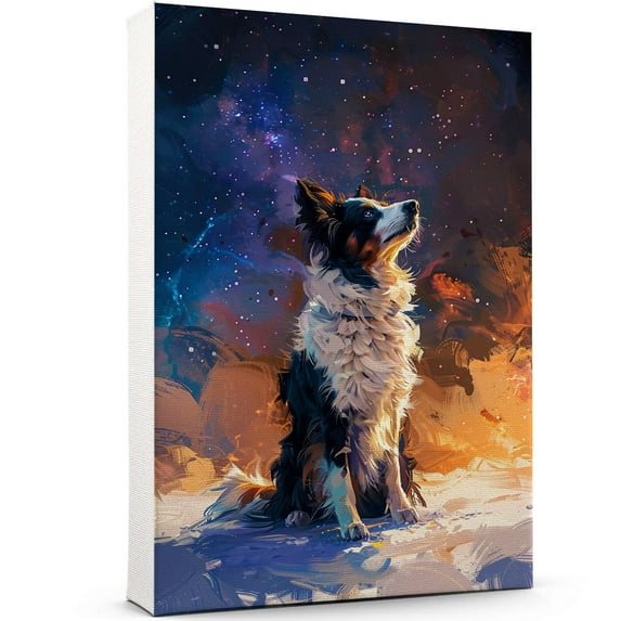 Border Terrier Dog Art Print Poster, Wall art Canvas Painting Decor, Dog Pop Starry Night Art Home Decor Artwork For Bedroom Living Room Bathroom Décor