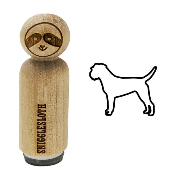 Border Terrier Dog Outline Rubber Stamp for Scrapbooking Crafting Stamping - Medium 1 Inch