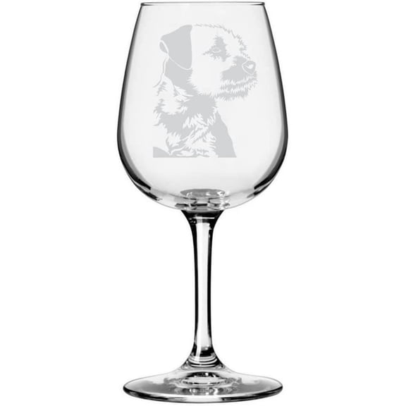 Border Terrier Dog Themed Etched All Purpose 12.75oz Libbey Wine Glass