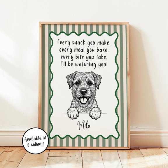Border Terrier Line Art Dog Wall Decor Home Decor