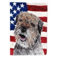 thumbnail image 1 of Border Terrier Mix USA American Flag Flag Canvas House Size, 1 of 2