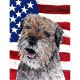 thumbnail image 1 of Border Terrier Mix USA American Flag Flag Canvas House Size, 1 of 1