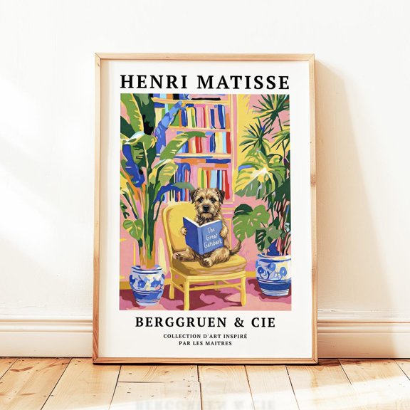 Border Terrier Reading Nook Dog Wall Art Home Decor