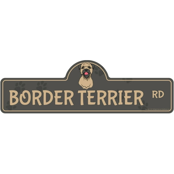 Border Terrier Street Sign | Indoor/Outdoor | Dog Lover Funny Home Décor for Garages, Living Rooms, Bedroom, Offices | SignMission personalized gift | 36" Wide