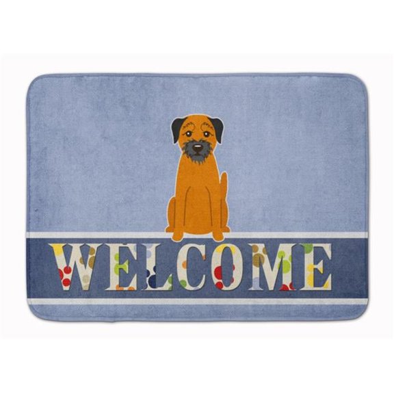 Border Terrier Welcome Machine Washable Memory Foam Mat