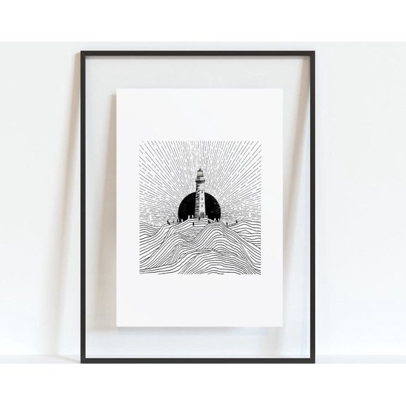 Light Of The World, Lighthouse, Bible Sketches Christian Bible Wall Art, Modern Bible Poster Christ Print Art Gift Wall Art, Modern Wall Decor, 8x12 UNFRAMED