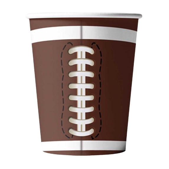 Border : Themed Kids' Birthday Party Tableware Set Football Plates Napkins Tablecloth, 7.4×8.2×5.3 cm, Brown