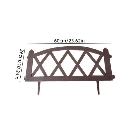 Border White Plastic Garden Fence, 23.62x10.24x0.39in Spring Decorative Picket Fence for Lawn Yard