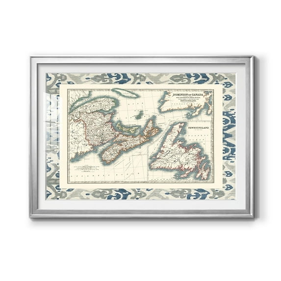 Bordered Map of Canada Premium Framed Print - Ready to Hang