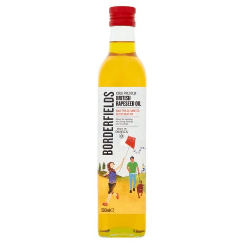 Borderfields Cold Pressed Rapeseed Oil 500ml, British Import (Pack of 2)