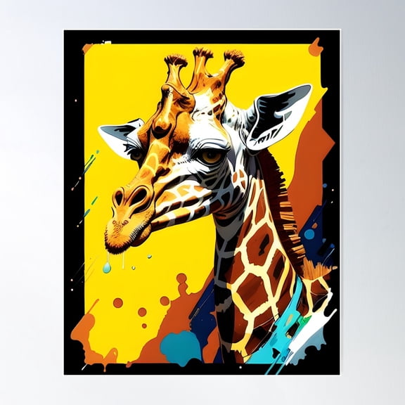 Borderland Giraffe Poster Wall Art, Modern Wall Decor For Living Room Bedroom, 16x24 UNFRAMED