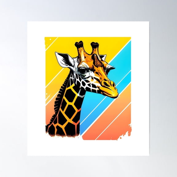 Borderland'S Giraffe 2 Poster Wall Art, Modern Wall Decor For Living Room Bedroom, 30x30 UNFRAMED