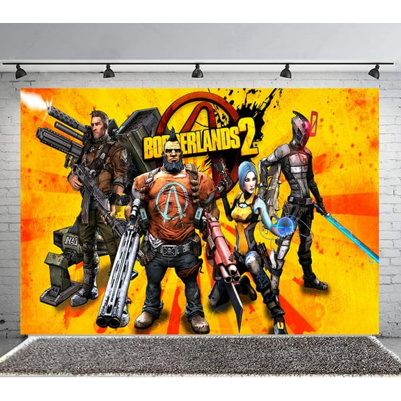 Borderlands Backdrop Banner Party Supplies Poster Movie Theme Background for Photography Birthday Decorations