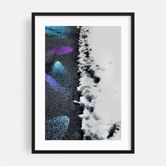 Borderlands - Philadelphia Pennsylvania Photography Abstract Snow Winter Minimalist Surrealism Geometric Black Framed Wall Art Print 24 x 36 inches