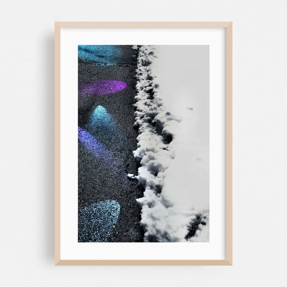 Borderlands - Philadelphia Pennsylvania Photography Abstract Snow Winter Minimalist Surrealism Geometric Oak Framed Wall Art Print 20 x 30 inches