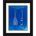 thumbnail image 1 of Borders, Cole 12x14 Black Ornate Wood Framed with Double Matting Museum Art Print Titled - PP1117-Faded Blueprint Ukulele Patent Poster, 1 of 4