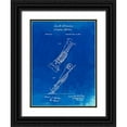 thumbnail image 1 of Borders, Cole 12x14 Black Ornate Wood Framed with Double Matting Museum Art Print Titled - PP1121-Faded Blueprint Vaccuum Cleaner Patent, 1 of 4