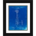 thumbnail image 1 of Borders, Cole 12x14 Black Ornate Wood Framed with Double Matting Museum Art Print Titled - PP1137-Faded Blueprint Windmill 1906 Patent Poster, 1 of 4