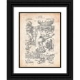 thumbnail image 1 of Borders, Cole 12x14 Black Ornate Wood Framed with Double Matting Museum Art Print Titled - PP32-Vintage Parchment Houdini Diving Suit Patent Poster, 1 of 4