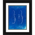 thumbnail image 1 of Borders, Cole 12x14 Black Ornate Wood Framed with Double Matting Museum Art Print Titled - PP653-Faded Blueprint Bowling Pin 1938 Patent Poster, 1 of 4