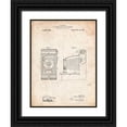 thumbnail image 1 of Borders, Cole 12x14 Black Ornate Wood Framed with Double Matting Museum Art Print Titled - PP761-Vintage Parchment Camera Film Winding Patent Print, 1 of 4