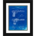 thumbnail image 1 of Borders, Cole 12x14 Black Ornate Wood Framed with Double Matting Museum Art Print Titled - PP894-Faded Blueprint J.M. Browning Pistol Patent Poster, 1 of 4
