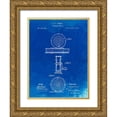 thumbnail image 1 of Borders, Cole 12x14 Gold Ornate Wood Framed with Double Matting Museum Art Print Titled - PP225-Faded Blueprint Orvis 1874 Fly Fishing Reel Patent Poster, 1 of 4