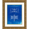 thumbnail image 1 of Borders, Cole 12x14 Gold Ornate Wood Framed with Double Matting Museum Art Print Titled - PP111-Faded Blueprint Tesla Dynamo Electric Machine Poster, 1 of 4