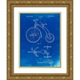 thumbnail image 1 of Borders, Cole 12x14 Gold Ornate Wood Framed with Double Matting Museum Art Print Titled - PP1114-Faded Blueprint Tricycle Patent Poster, 1 of 4