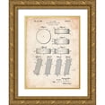 thumbnail image 1 of Borders, Cole 12x14 Gold Ornate Wood Framed with Double Matting Museum Art Print Titled - PP290-Vintage Parchment Hockey Puck Patent Poster, 1 of 4