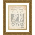 thumbnail image 1 of Borders, Cole 12x14 Gold Ornate Wood Framed with Double Matting Museum Art Print Titled - PP436-Vintage Parchment Tennis Hopper Patent Poster, 1 of 4
