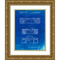 thumbnail image 1 of Borders, Cole 12x14 Gold Ornate Wood Framed with Double Matting Museum Art Print Titled - PP448-Faded Blueprint Hitachi Boom Box Patent Poster, 1 of 4