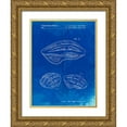 thumbnail image 1 of Borders, Cole 12x14 Gold Ornate Wood Framed with Double Matting Museum Art Print Titled - PP610-Faded Blueprint Bicycle Helmet Patent Poster, 1 of 4
