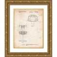 thumbnail image 1 of Borders, Cole 12x14 Gold Ornate Wood Framed with Double Matting Museum Art Print Titled - PP782-Vintage Parchment Disc Golf Basket Patent Poster, 1 of 4