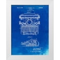 thumbnail image 1 of Borders, Cole 12x14 White Modern Wood Framed Museum Art Print Titled - PP1029-Faded Blueprint School Typewriter Patent Poster, 1 of 4