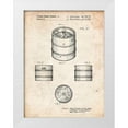 thumbnail image 1 of Borders, Cole 12x14 White Modern Wood Framed Museum Art Print Titled - PP193- Vintage Parchment Miller Beer Keg Patent Poster, 1 of 4