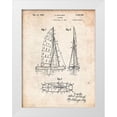 thumbnail image 1 of Borders, Cole 12x14 White Modern Wood Framed Museum Art Print Titled - PP769-Vintage Parchment Collapsable Sailboat Poster, 1 of 4