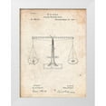 thumbnail image 1 of Borders, Cole 12x14 White Modern Wood Framed Museum Art Print Titled - PP84-Vintage Parchment Scales of Justice Patent Poster, 1 of 4