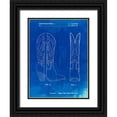 thumbnail image 1 of Borders, Cole 15x18 Black Ornate Wood Framed with Double Matting Museum Art Print Titled - PP1098-Faded Blueprint Texas Boot Company 1983 Cowboy Boots Patent Poster, 1 of 4